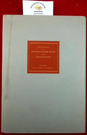 H. P. Kraus Catalogue 85. Distinguished Books and Manuscripts