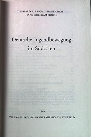 Image du vendeur pour Deutsche Jugendbewegung im Sdosten. mis en vente par books4less (Versandantiquariat Petra Gros GmbH & Co. KG)