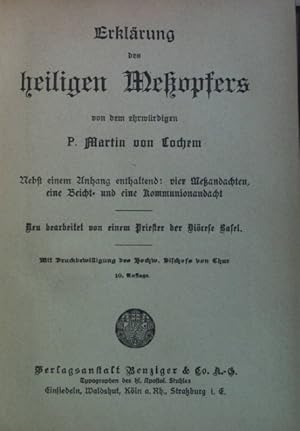 Immagine del venditore per Erklrung des heiligen Meopfers. venduto da books4less (Versandantiquariat Petra Gros GmbH & Co. KG)