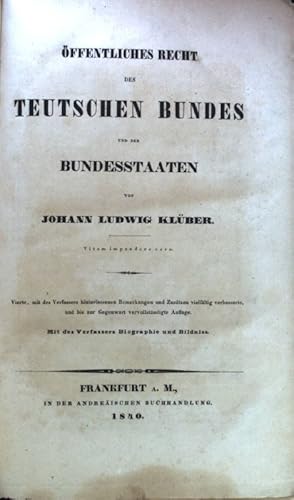 Bild des Verkufers fr ffentliches Recht des Teutschen Bundes und der Bundesstaaten; zum Verkauf von books4less (Versandantiquariat Petra Gros GmbH & Co. KG)