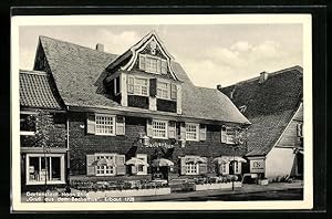 Ansichtskarte Haan /Rhld., Gasthaus Becherhus von der Strasse gesehen