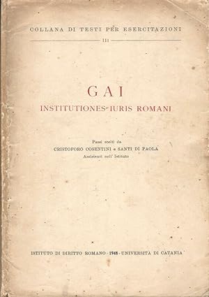 Imagen del vendedor de GAI Institutiones Iuris Romani a la venta por Biblioteca di Babele