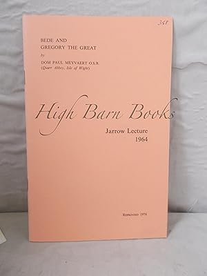 Bild des Verkufers fr Bede and Gregory the Great: Jarrow Lecture 1964 zum Verkauf von High Barn Books