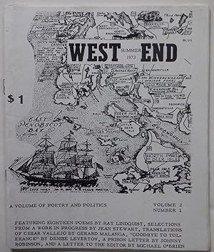 Image du vendeur pour West End. A Volume of Poetry and Politics. Summer 1973. Volume 2 Number 1 mis en vente par Mare Booksellers ABAA, IOBA