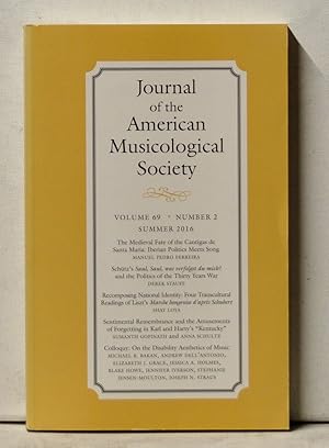 Imagen del vendedor de Journal of the American Musicological Society, Volume 69, Number 2 (Summer 2016) a la venta por Cat's Cradle Books