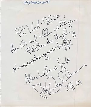 Bild des Verkufers fr Original Autogramm Jrg Dahlmann /// Autogramm Autograph signiert signed signee zum Verkauf von Antiquariat im Kaiserviertel | Wimbauer Buchversand