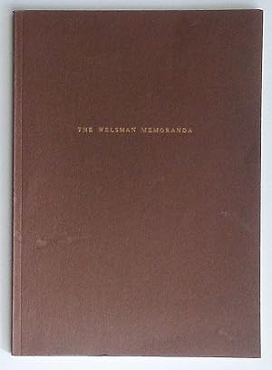 Seller image for The Welsman Memoranda for sale by Summerhill Books