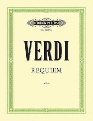 Seller image for Requiem : Mass for 4 Soli, Choir and Orchestra for the 1st Anniversary of the Death of Alessandro Manzoni, Parts for sale by GreatBookPrices