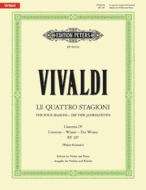 Image du vendeur pour Violin Concerto in F Minor Op. 8 No. 4 Winter Edition for Violin and Piano : For Violin, Strings and Continuo, from the 4 Seaons mis en vente par GreatBookPrices