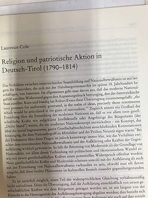 Seller image for Religion und patriotische Aktion in Deutsch-Tirol (1790 - 1814) for sale by Plurabelle Books Ltd