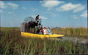 Ansichtskarte / Postkarte Airboat, Motorboot, Fahrgäste