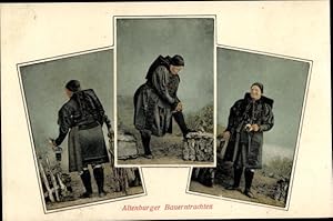 Ansichtskarte / Postkarte Frau in Altenburger Tracht, Strumpf, Rock