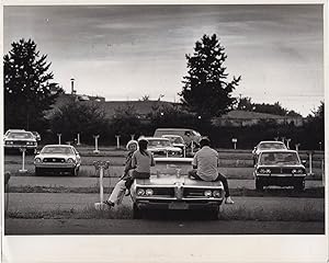 Collection of nine original photographs of drive-in theaters in Charlotte, North Carolina