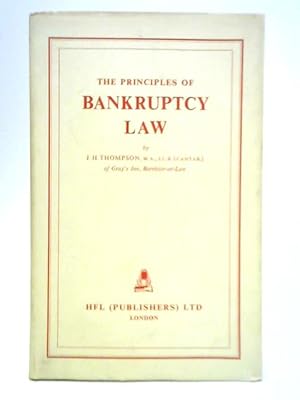 Bild des Verkufers fr The Principles of Bankruptcy Law zum Verkauf von World of Rare Books