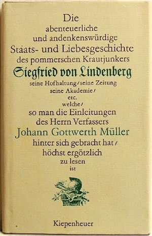 Bild des Verkufers fr Siegfried von Lindenberg; Komischer Roman zum Verkauf von Peter-Sodann-Bibliothek eG