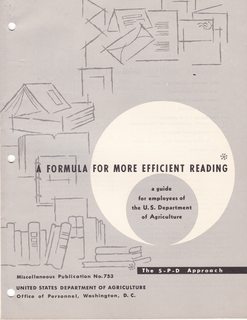 Formula for More Efficient Reading: A Guide for Employees of the U. S. Department of Agriculture;...