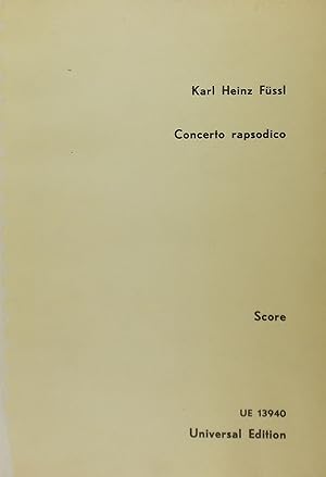 Concerto rapsodico, For Mezzo-Soprano and Orchestra, Miniature Score