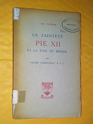 Seller image for Sa Saintet Pie XII et la paix dans le monde for sale by Livresse