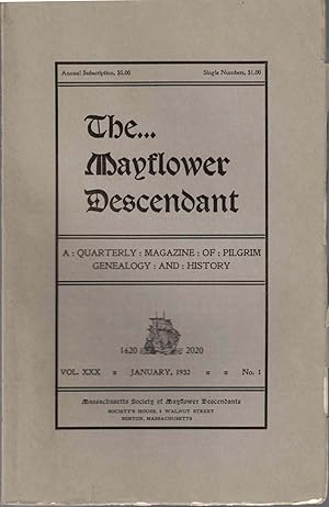 Seller image for The Mayflower Descendant, A Quarterly Magazine of Pilgrim Genealogy and History, October 1922 Vol. XXIV No. 4 for sale by Kenneth Mallory Bookseller ABAA