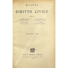 Bild des Verkufers fr Rivista di diritto civile. Anno XIV - 1922 zum Verkauf von Libreria Antiquaria Giulio Cesare di Daniele Corradi