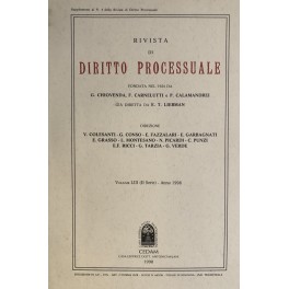 Bild des Verkufers fr Rivista di Diritto Processuale. Annata 1998. Diretta da: Francesco Carnelutti, Giuseppe Chiovenda, Piero Calamandrei, Enrico Tullio Liebman. Anno LIII (Seconda Serie) zum Verkauf von Libreria Antiquaria Giulio Cesare di Daniele Corradi