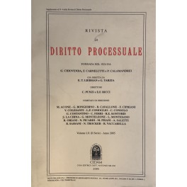 Seller image for Rivista di Diritto Processuale. Annata 2005. Diretta da: Francesco Carnelutti, Giuseppe Chiovenda, Piero Calamandrei, Enrico Tullio Liebman. Anno LX (Seconda Serie) for sale by Libreria Antiquaria Giulio Cesare di Daniele Corradi