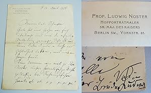 Bild des Verkufers fr Maler LUDWIG NOSTER: Eh. Brief BERLIN 1908 an Schwester / privat, ber Familie zum Verkauf von Versandantiquariat tucholsklavier