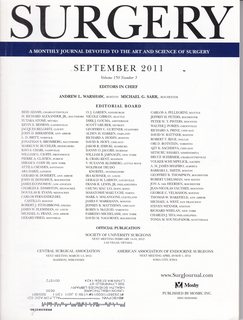 Seller image for Surgery: A Monthly Journal Devoted to the Art and Science of Surgery Vol 150 No. 3 September 2011 for sale by Never Too Many Books