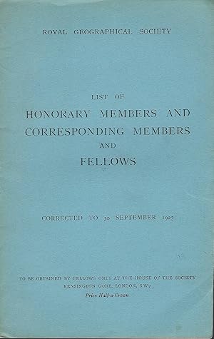 List of Honorary Members and Corresponding Members and Fellows.