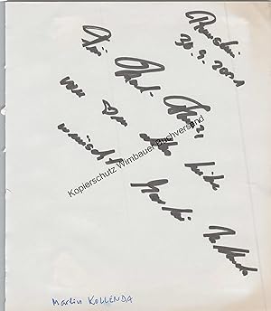 Bild des Verkufers fr Original Autogramm Martin Kollenda /// Autogramm Autograph signiert signed signee zum Verkauf von Antiquariat im Kaiserviertel | Wimbauer Buchversand