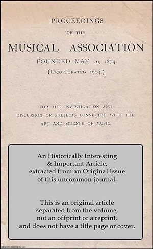 Seller image for Music in The Universities. An original article from The Proceedings of The Musical Association, 1922. for sale by Cosmo Books