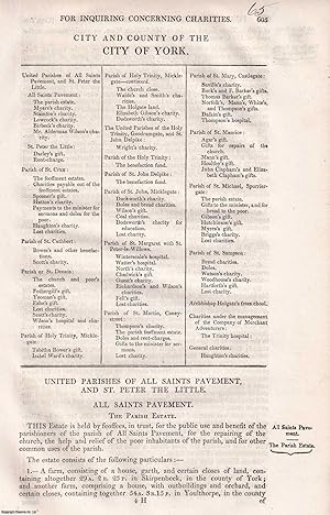 Imagen del vendedor de 1839. City and County of the City of York, Yorkshire : An original article from the Reports of the Commissioners to Inquire Concerning Charities & Education of the Poor in England and Wales. a la venta por Cosmo Books