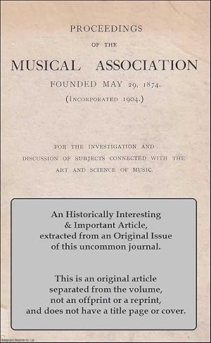 Seller image for The Teaching of Musical History. An original article from The Proceedings of The Musical Association, 1900. for sale by Cosmo Books