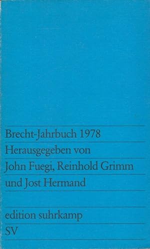 Seller image for Brecht-Jahrbuch 1978 Edition Suhrkamp ; 956 for sale by Versandantiquariat Nussbaum