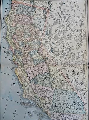California State Map San Francisco Sacramento Los Angeles 1891 large map