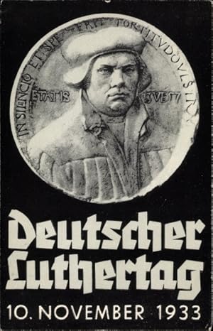 Ansichtskarte / Postkarte Deutscher Luthertag 10 November 1933, Reformator Martin Luther, Portrait