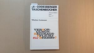 Image du vendeur pour Versorgungsbeitragspflicht fr Beamte? mis en vente par Gebrauchtbcherlogistik  H.J. Lauterbach