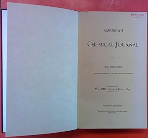 Bild des Verkufers fr American Chemical Journal, VOL. XXI / January - June 1899 zum Verkauf von biblion2