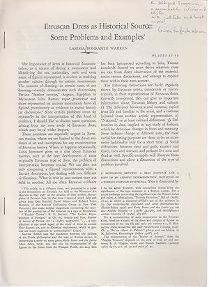 Etruscan Dress as Historical Source: Some Problems and Examples. [American Journal of Archaeology...