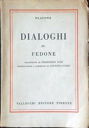 Bild des Verkufers fr Dialoghi IV Fedone zum Verkauf von Librodifaccia
