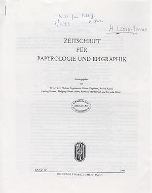 Bild des Verkufers fr The Pride of Halicarnassus. [From: Zeitschrift fr Papyrologie und Epigraphik, Bd. 124, 1999]. zum Verkauf von Fundus-Online GbR Borkert Schwarz Zerfa