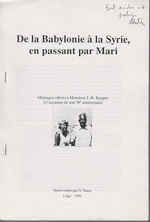 Bild des Verkufers fr The Reception Suites of the Old Syrian Palaces. [From: De la Babylonie  la Syrie, en passant par Mari]. Mlanges offerts  Monsieur J.-R. Kupper  l'occasion de son 70e anniversaire. Textes runis par . Tunca. zum Verkauf von Fundus-Online GbR Borkert Schwarz Zerfa