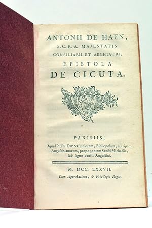 Seller image for Epistola de Cicuta. for sale by ltimo Captulo S.L.