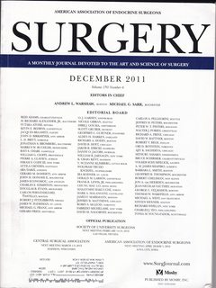 Immagine del venditore per Surgery: A Monthly Journal Devoted to the Art and Science of Surgery Vol 150 No. 6 December 2011 venduto da Never Too Many Books