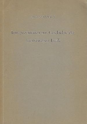 Interpretationen zur Geschichte der französischen Lyrik. Hrsg. von H. Jauß-Meyer u. P. Schunck.
