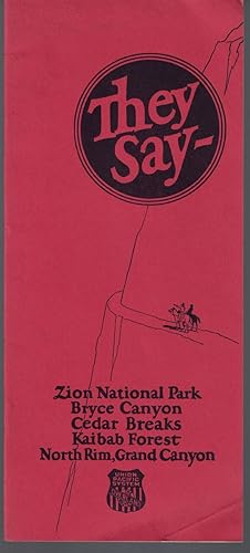 Immagine del venditore per Comment of Travelers, on Zion National Park, Bryce Canyon, Cedar Breaks Utah; and Kaibab National Forest North Rim, Grand Canyon Arizona [They Say-] venduto da Crossroad Books