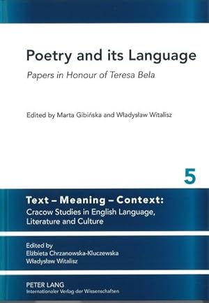 Immagine del venditore per Poetry and its Language : Papers in Honour of Teresa Bela venduto da AHA-BUCH GmbH