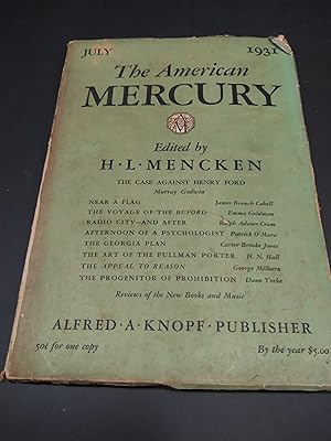 Bild des Verkufers fr The American Mercury July 1931 zum Verkauf von The Book Lady Bookstore