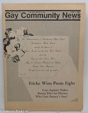 Imagen del vendedor de GCN: Gay Community News; the gay weekly; vol. 7, #45, June 7, 1980; Fricke Wins Prom Fight a la venta por Bolerium Books Inc.