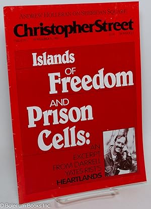 Bild des Verkufers fr Christopher Street: #191, November 9, 1992: Islands of Freedon & Prison Cells zum Verkauf von Bolerium Books Inc.